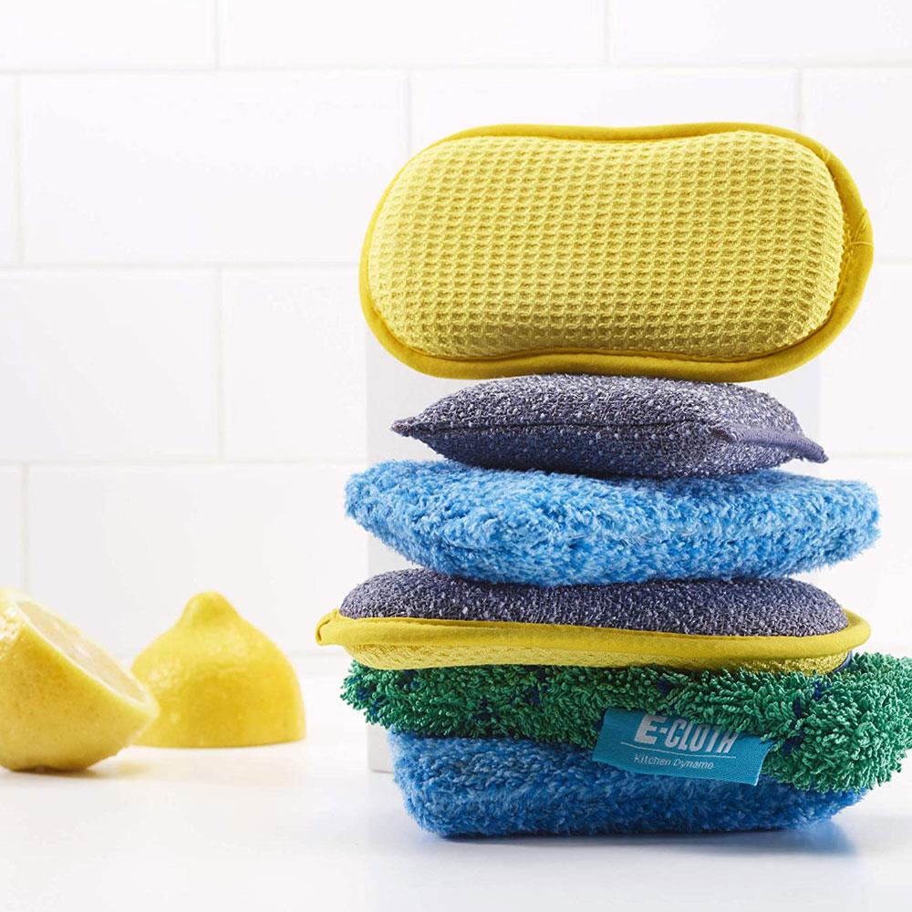 E-Cloth Essentials Washing Up Pad Non-Scratch Kitchen Scrub Sponge 15cm x 8cm - Assorted