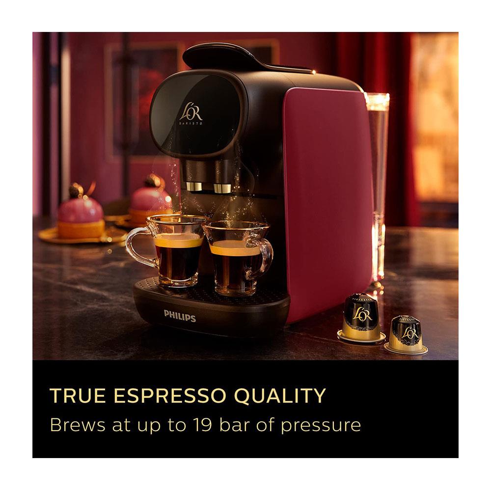 Philips L'Or Barista Sublime Capsule Coffee Machine 19 Bar Pump Pressure 1450W 0.8 Litre - Red