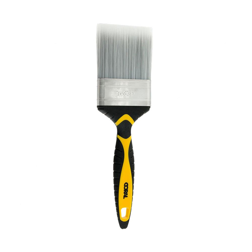 Coral Shurglide Paint Brush With No Loss Of Bristle SRT Paintbrush Head 3 Inch - Yellow/Black Main image