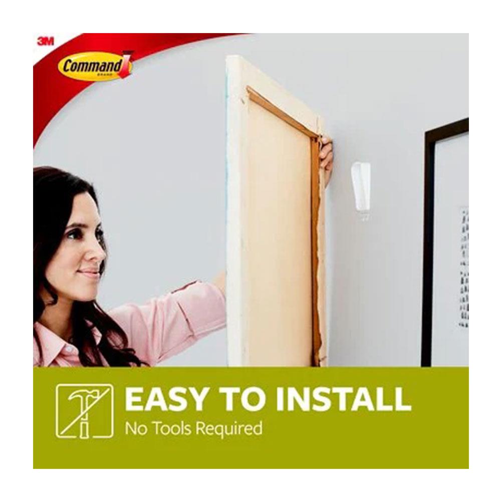 3M Command Canvas Hanger Large 1 Hanger And 2 Large Strips 1.3kg Holding Power - White
