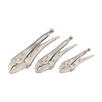 Draper Curved Jaw Self Grip Pliers Set 140mm 185mm And 220mm - 3 Piece
