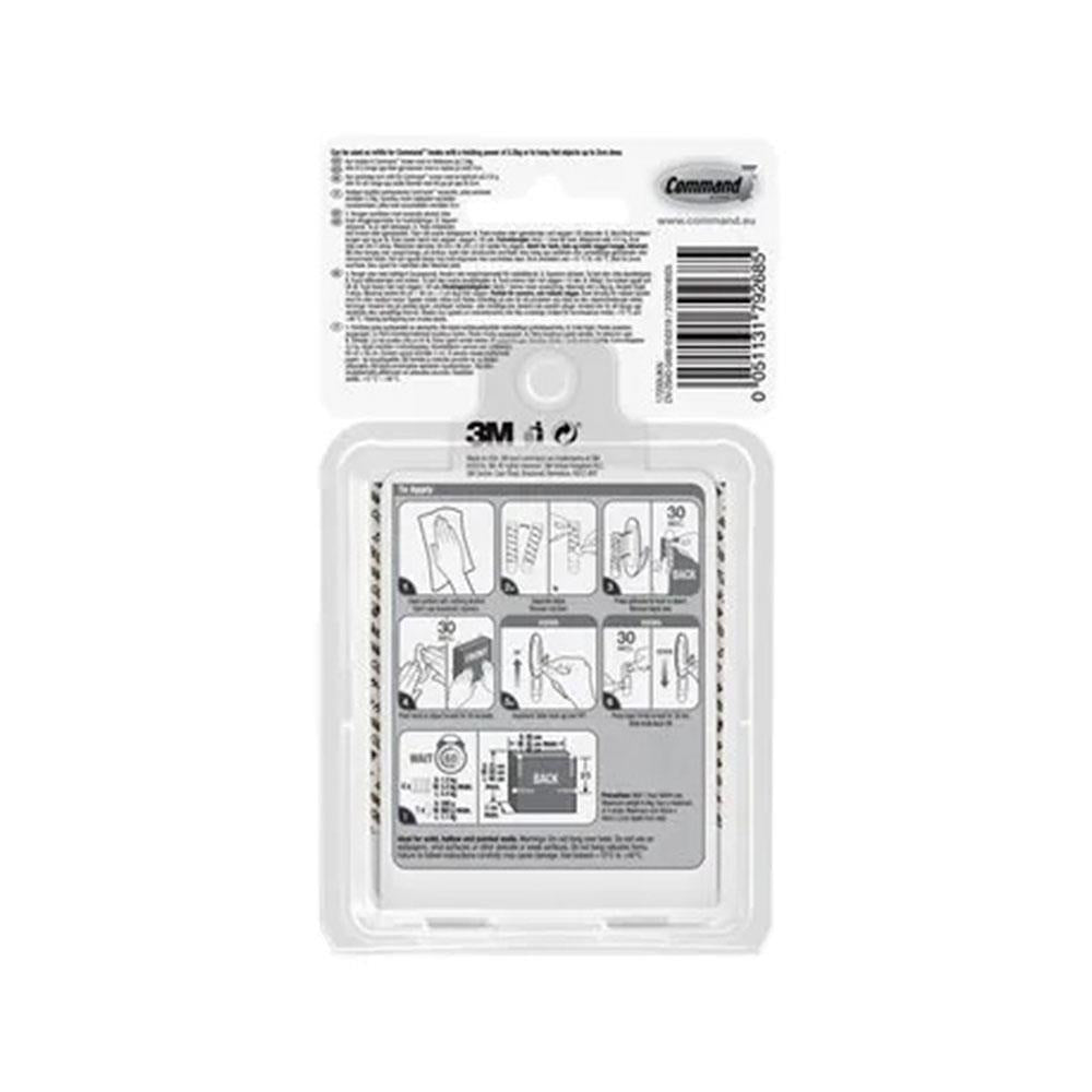 3M Command Adhesive Strips Value Pack 4.4kg White 8 Small 4 Medium 4 Large