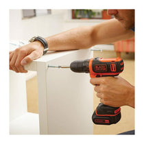Black & Decker 10.8V Cordless Drill Driver With 1 x 1.5Ah Lithium-Ion - Black/Orange