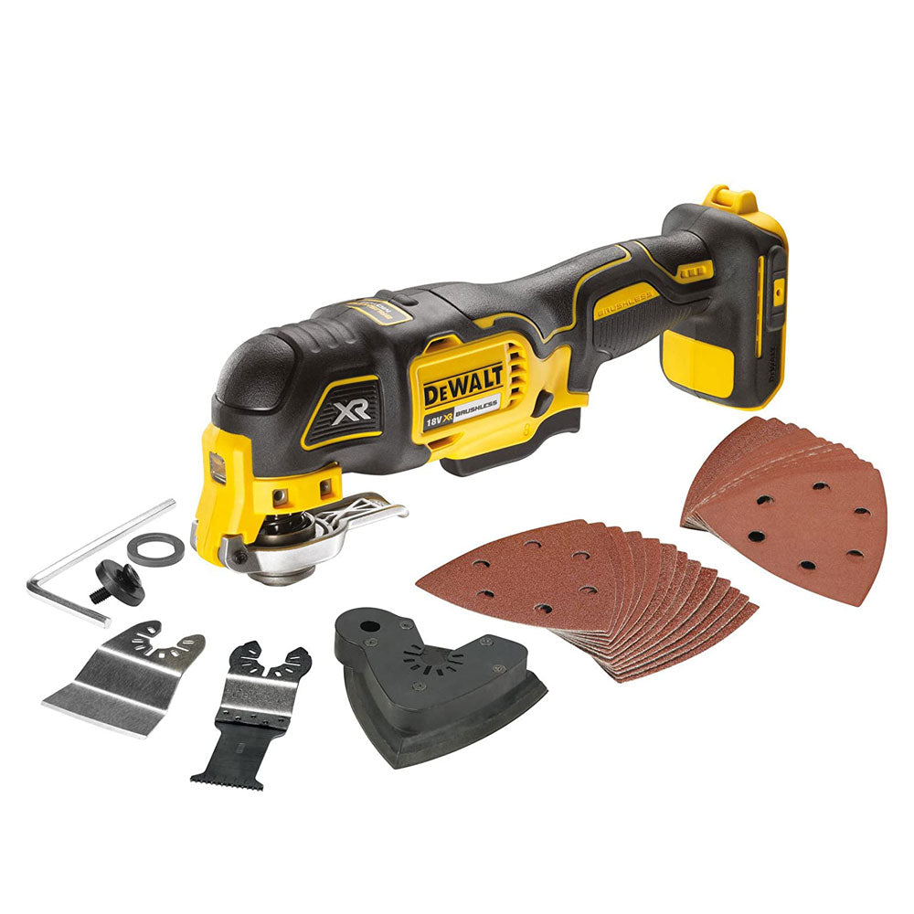 Dewalt 18V Li-Ion XR Cordless Brushless Oscillating Multi-Tool Bare Unit - Yellow/Black