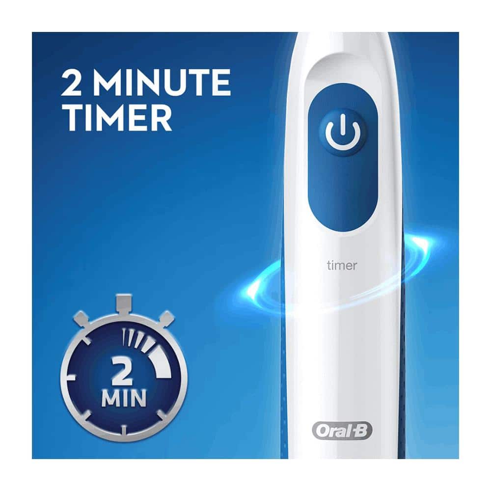Oral-B Pro Battery Toothbrush Precision Clean Replaceable Brush Head With 2 Batteries - White Secondary image