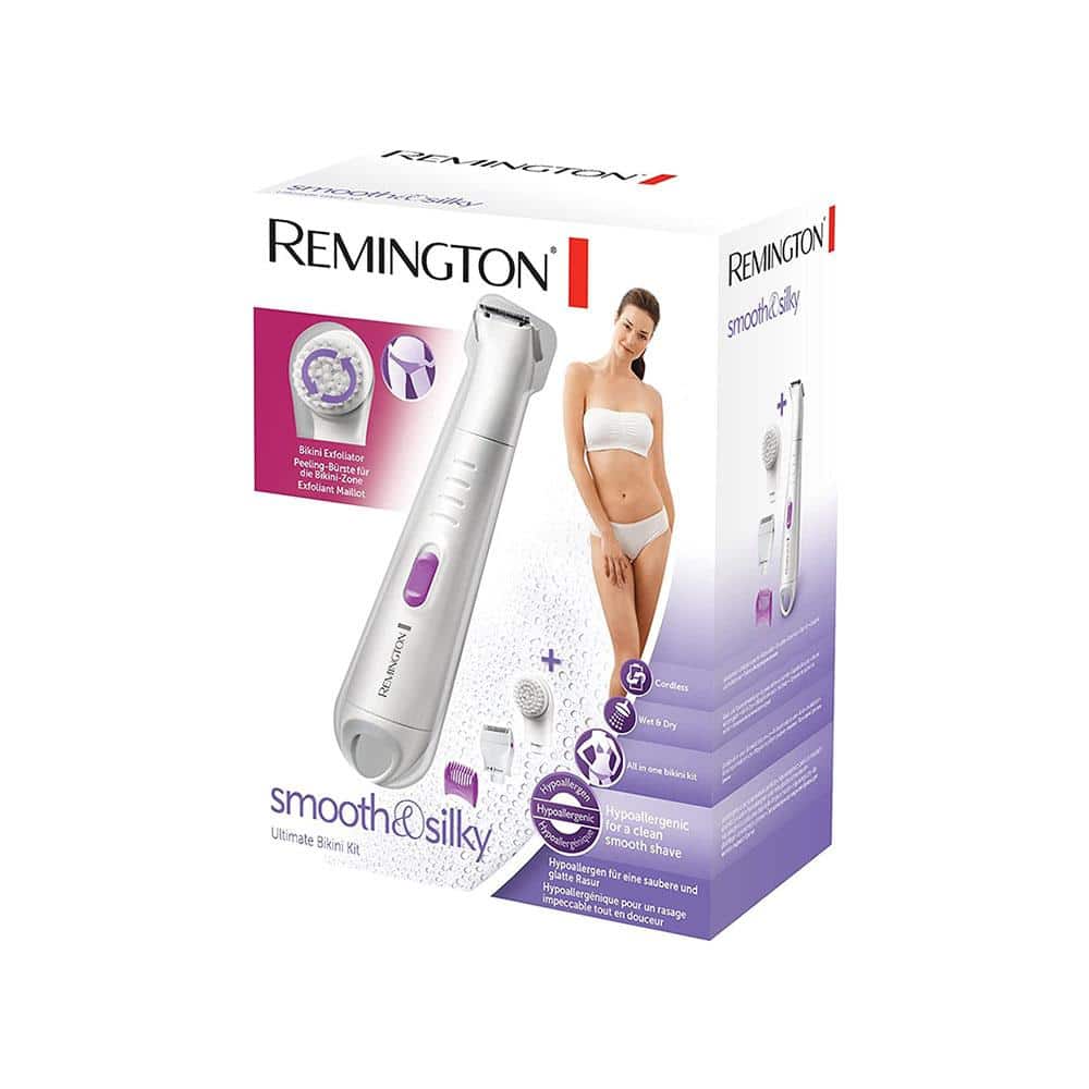 Remington Ultimate Bikini Trimmer And Grooming Kit Lady Shaver Detail Razor And Exfoliating Brush - White