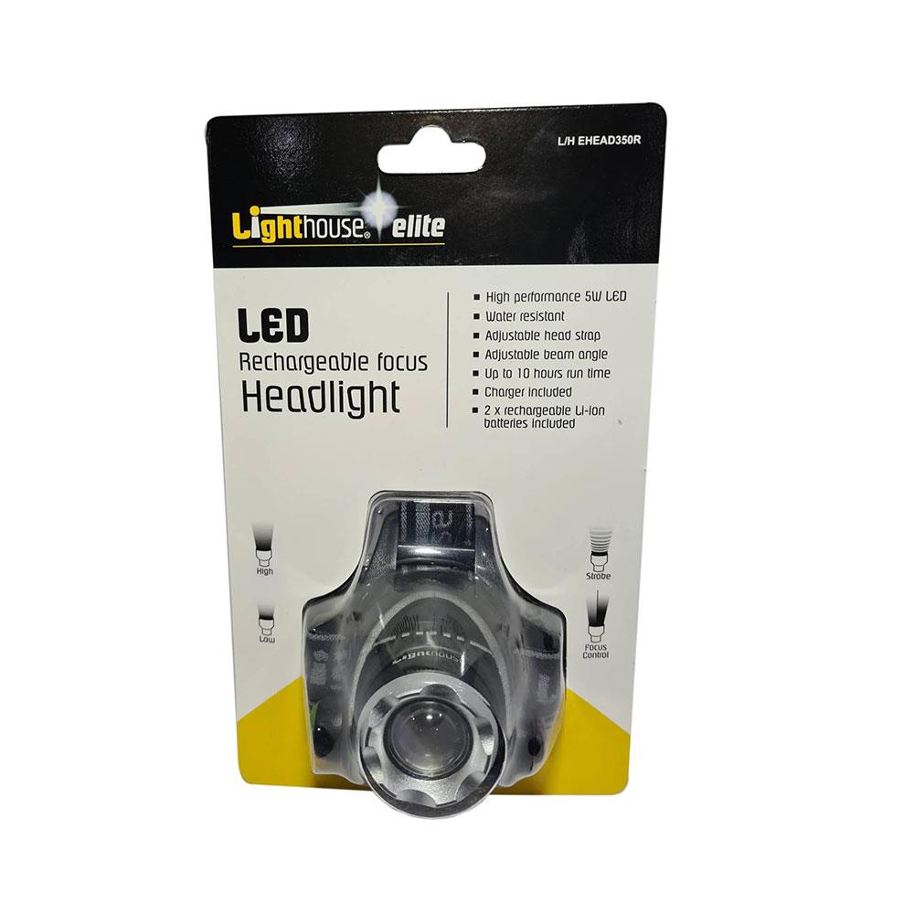 Lighthouse Elite Focus Rechargeable LED Headlight 350 Lumens - Black