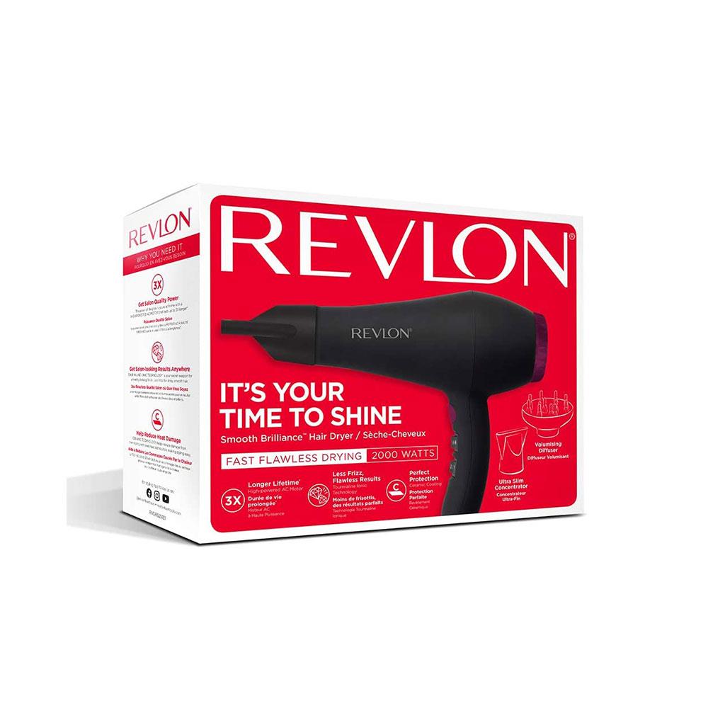 Revlon Smooth Brilliance AC Motor Hair Dryer With 3 Heat And 2 Speed Settings 1875W - Black