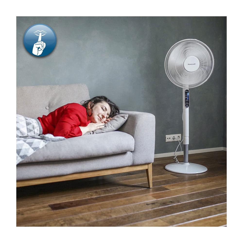Honeywell Advanced QuietSet Oscillating Stand Fan With 5 Speed Settings - White Secondary image