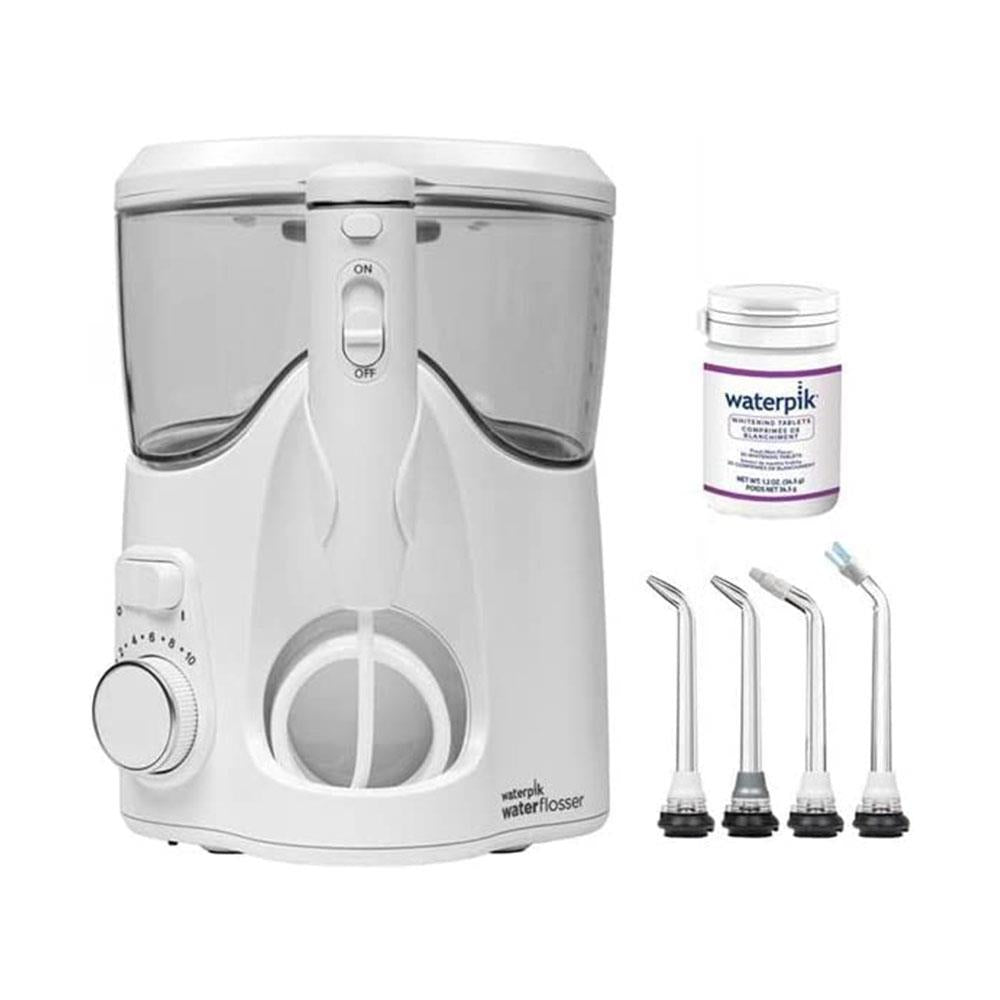 Waterpik Whitening Water Flosser With 30 Teeth Whitening Refill Tablets Bottle - White