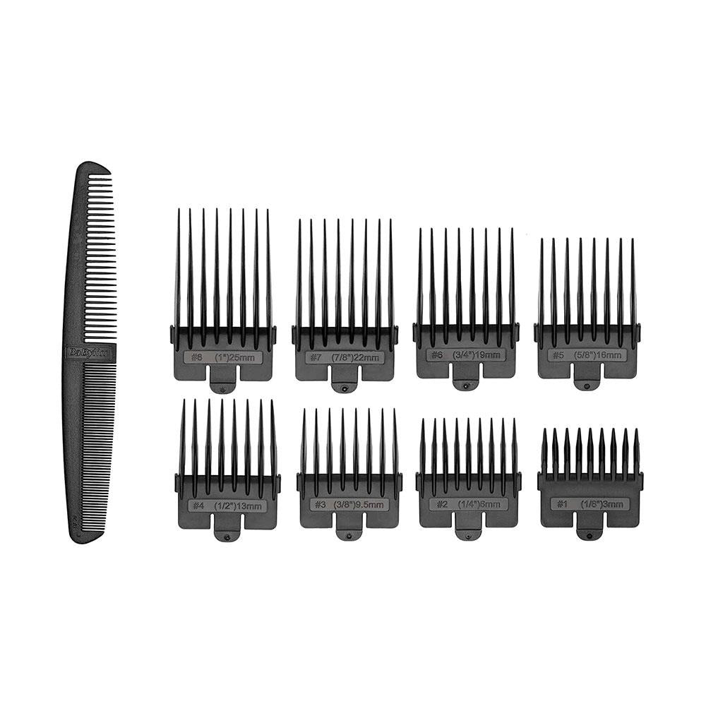 Babyliss Men Precision Power Mains Hair Clipper With 8 Cutting Guides - Black