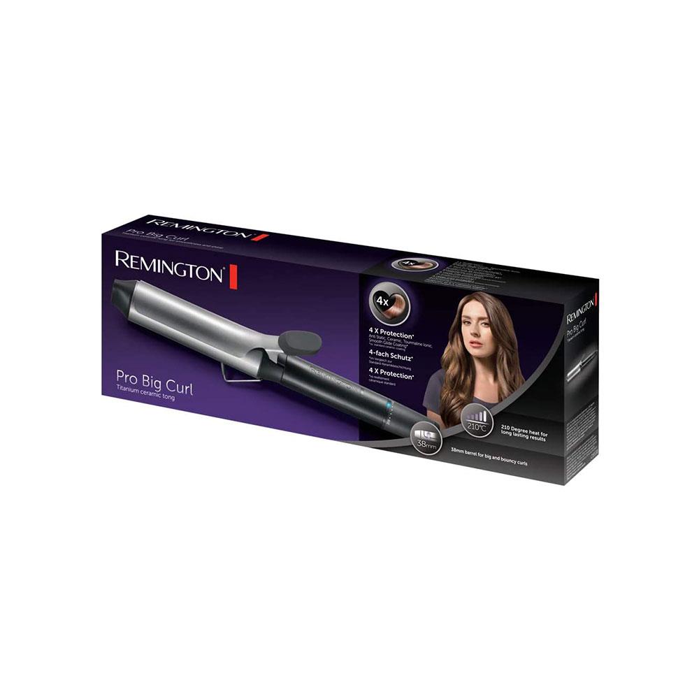 Remington Pro Big Curl 38mm Variable Curling Tong With Clip 8 Temperature Settings - Black