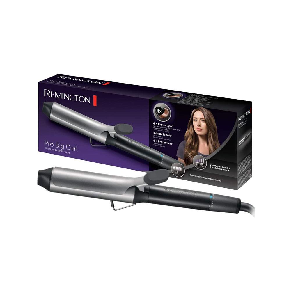 Remington Pro Big Curl 38mm Variable Curling Tong With Clip 8 Temperature Settings - Black
