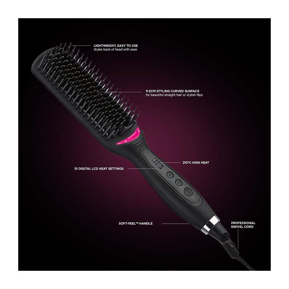 Revlon Pro Collection Salon One Step Straight And Shine Hair Straightening Brush X-Large - Black