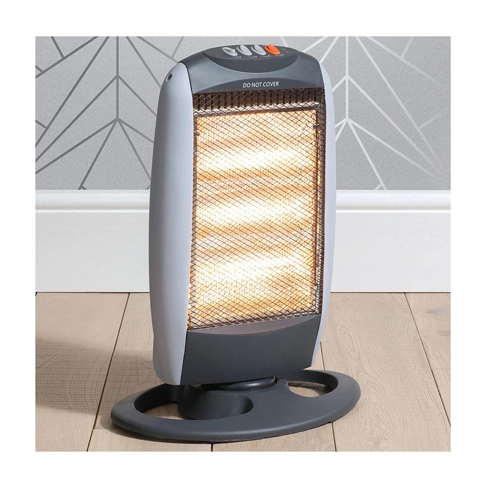Halogen Heater 1200W With 3 Heat Settings, Oscillating, Energy Saving Heater