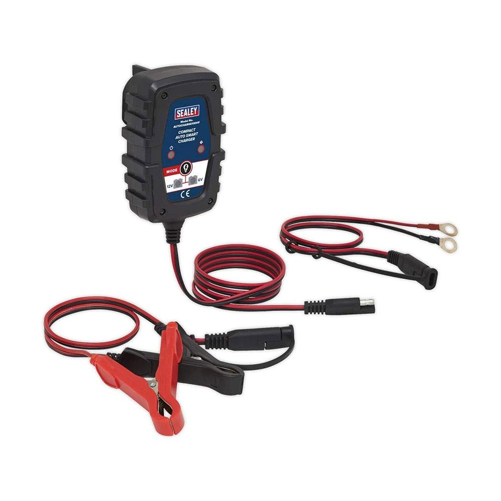 Sealey Compact Smart Trickle Charger And Maintainer 1A 6/12V - Black