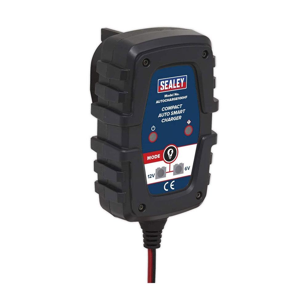 Sealey Compact Smart Trickle Charger And Maintainer 1A 6/12V - Black