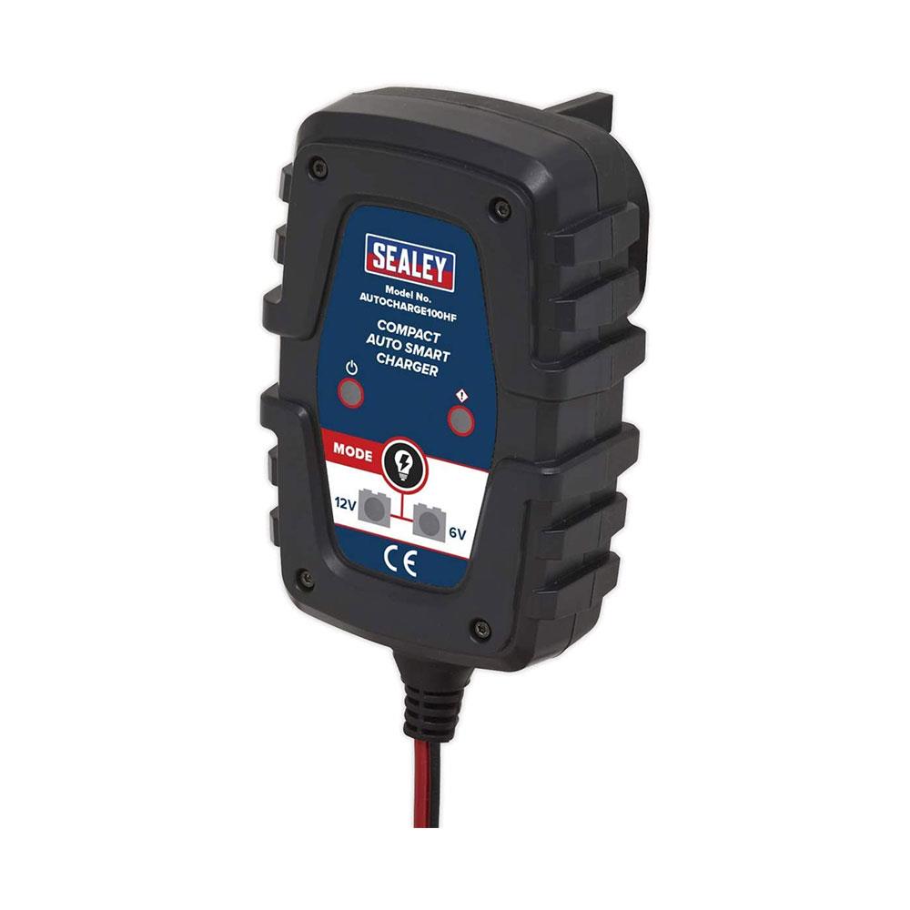 Sealey Compact Smart Trickle Charger And Maintainer 1A 6/12V - Black