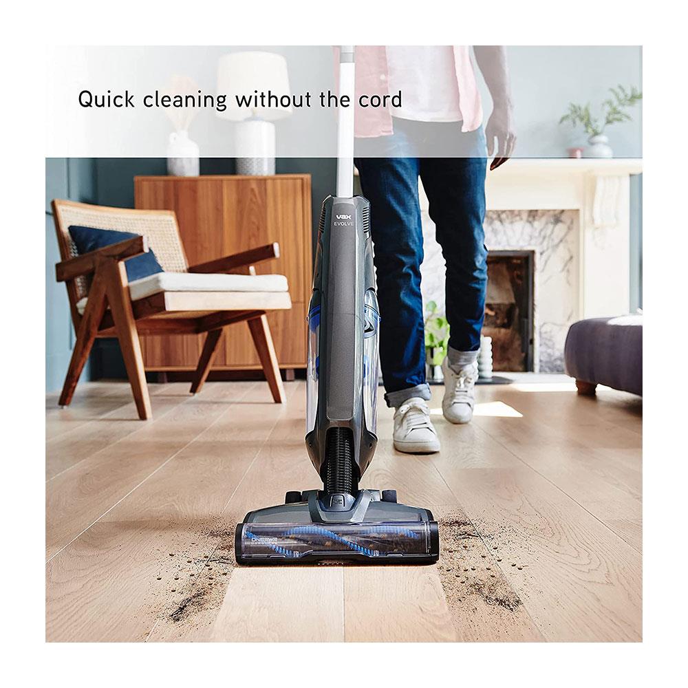 Vax Evolve Cordless Upright Vacuum Cleaner Versatile Cleaning Modes 1.2 Litres - Graphite/Blue
