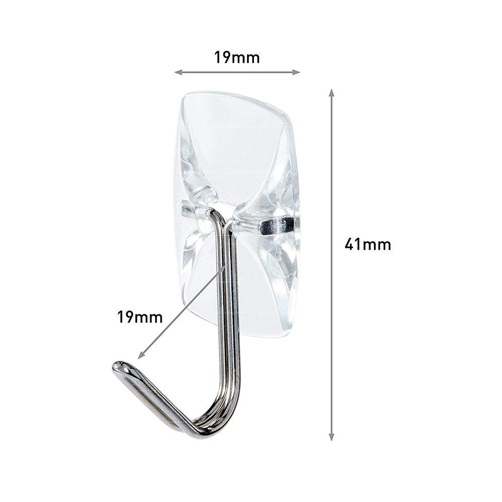 3M Command Wire Hooks With Clear Strips Small 5 Hooks And 6 Small Strips 225g Holding Power - Clear/Transparent