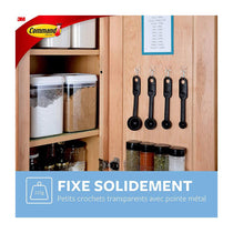 3M Command Wire Hooks With Clear Strips Small 5 Hooks And 6 Small Strips 225g Holding Power - Clear/Transparent