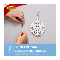3M Command Wire Hooks With Clear Strips Small 5 Hooks And 6 Small Strips 225g Holding Power - Clear/Transparent