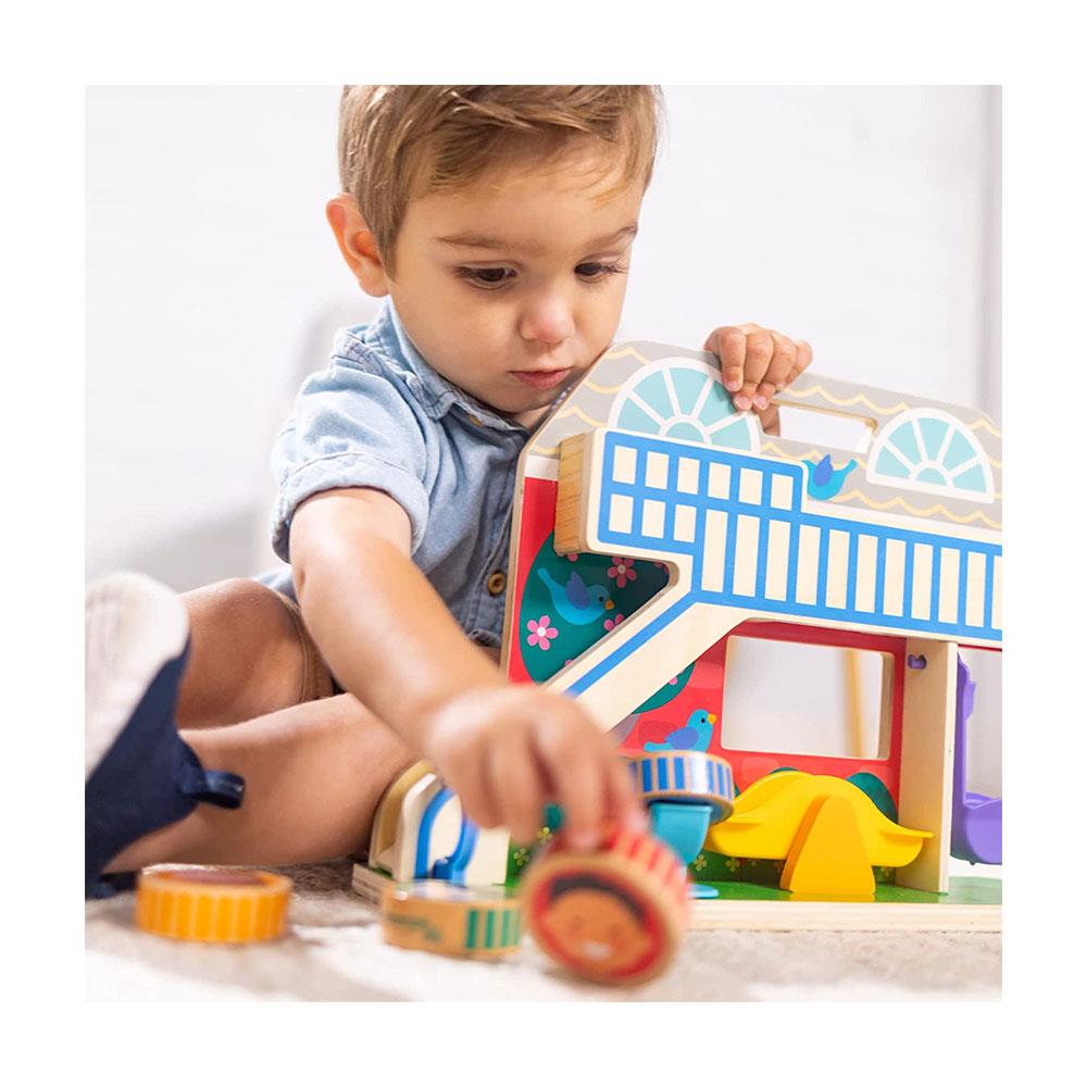 Melissa & Doug GO Tots Schoolyard Tumble Wooden Toys With Collectible Character - Multicolour