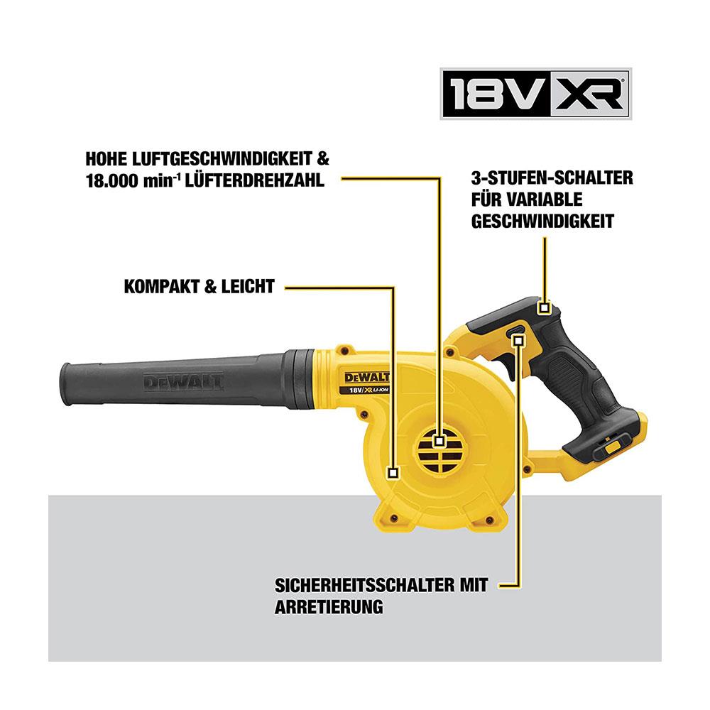 Dewalt 18 V Li-Ion XR Compact Cordless Blower - Bare Unit