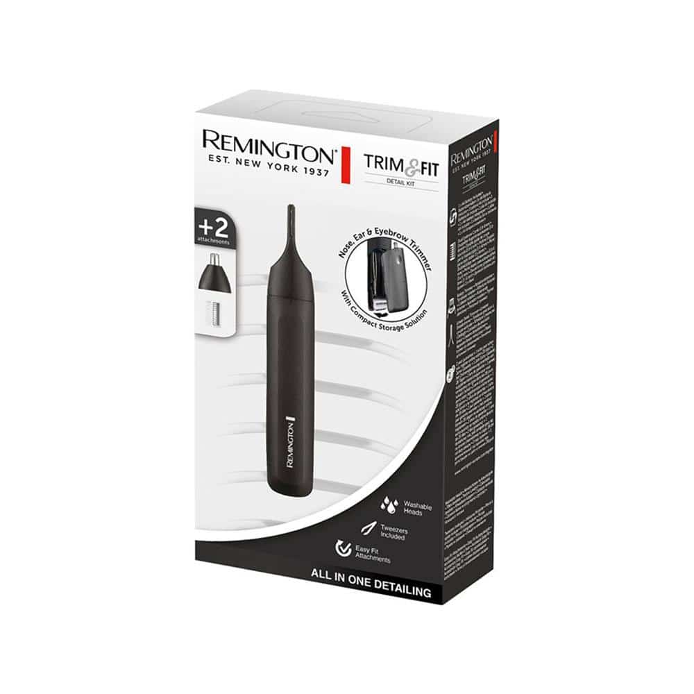 Remington Trim And Fit Detail Kit Ear Eyebrow And Nose Hair Trimmer - Black