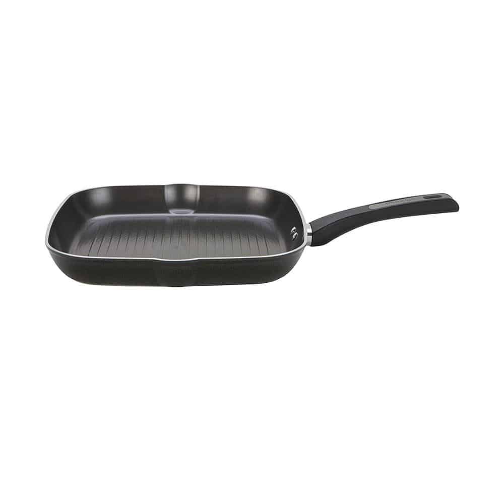 Prestige Duraforge 28cm Square Grill Pan Induction Aluminium 5 Litre - Black