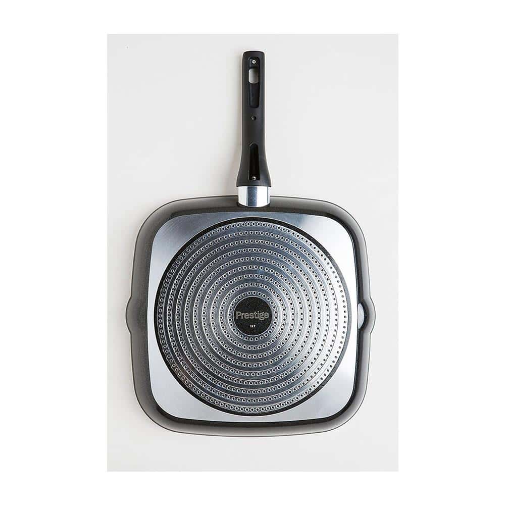 Prestige Duraforge 28cm Square Grill Pan Induction Aluminium 5 Litre - Black