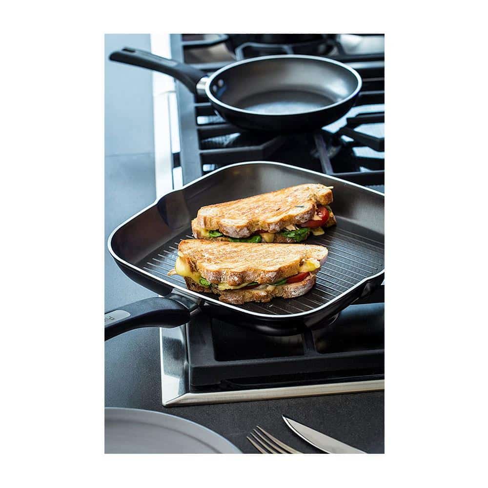 Prestige Duraforge 28cm Square Grill Pan Induction Aluminium 5 Litre - Black