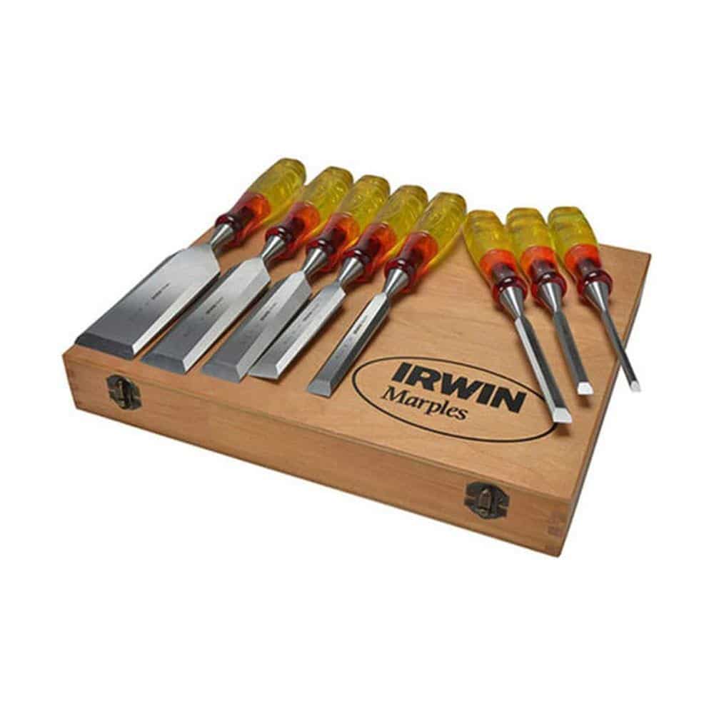 Irwin M373 Bevel Edge Wood Chisel Splitproof Handle - Set of 8 (6 10 12 19 25 32 38 And 50mm) Secondary image