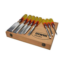 Irwin M373 Bevel Edge Wood Chisel Splitproof Handle - Set of 8 (6 10 12 19 25 32 38 And 50mm)