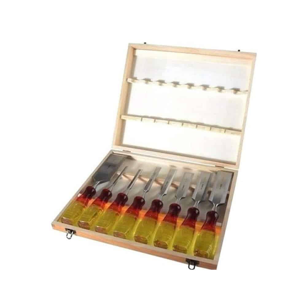 Irwin M373 Bevel Edge Wood Chisel Splitproof Handle - Set of 8 (6 10 12 19 25 32 38 And 50mm)