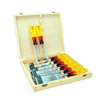 Irwin M373 Bevel Edge Wood Chisel Splitproof Handle - Set of 8 (6 10 12 19 25 32 38 And 50mm)