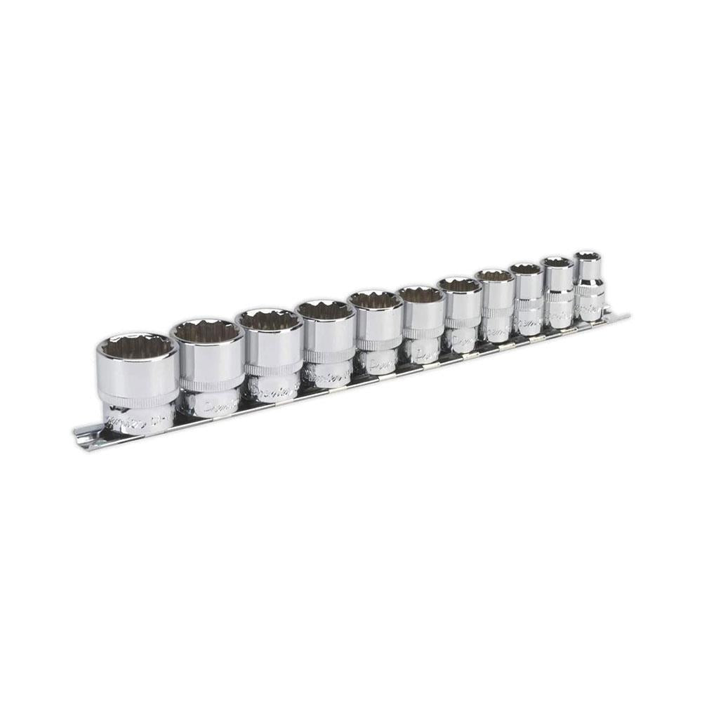 Sealey 3/8 Inch Square Drive 12PT WallDrive Imperial Socket Set - 11 Pieces