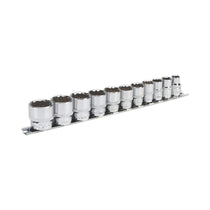 Sealey 3/8 Inch Square Drive 12PT WallDrive Imperial Socket Set - 11 Pieces