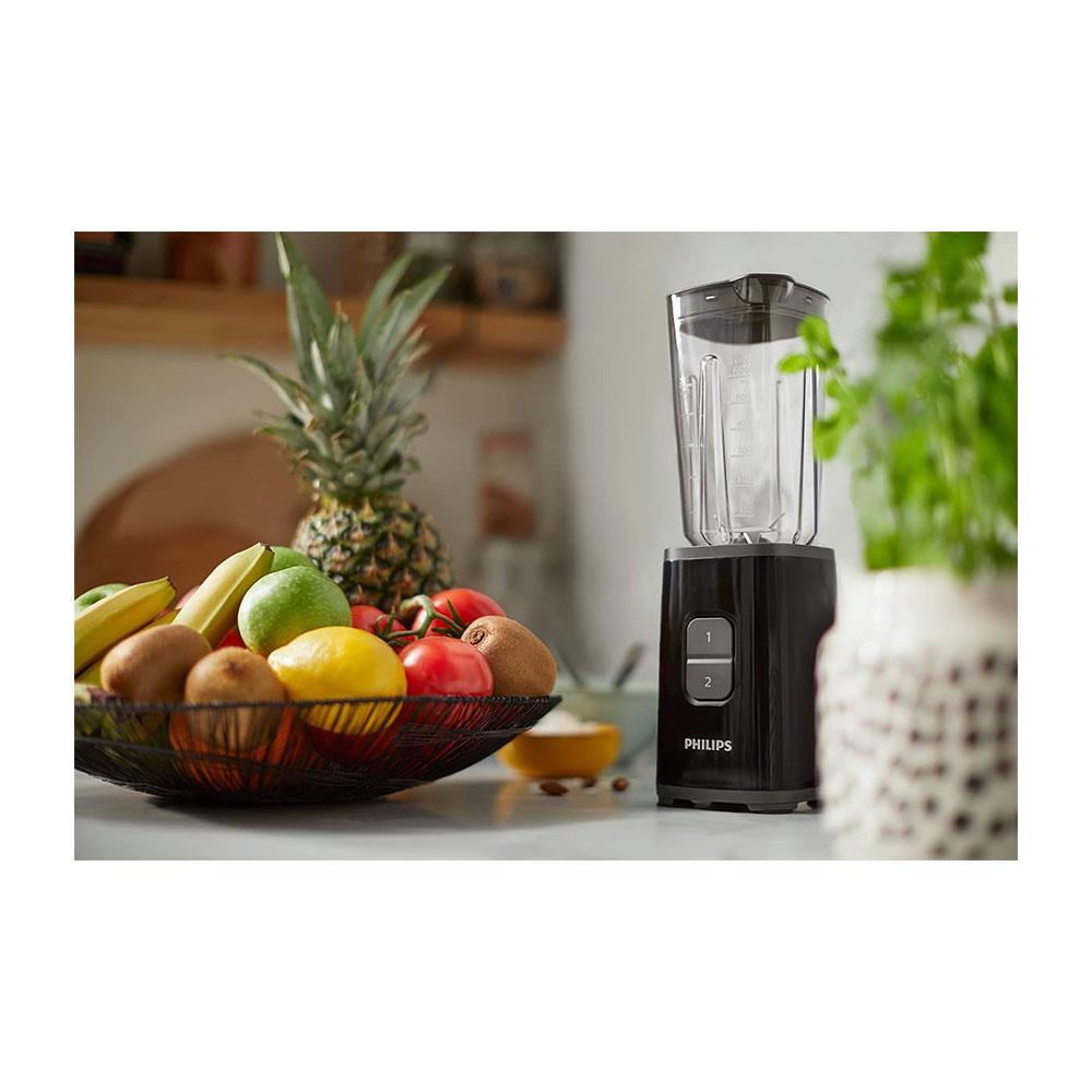 Philips Daily Collection Mini Blender And Smoothie Maker 2 Speed Settings Ice Crush 350W 1 Litre Jug - Black