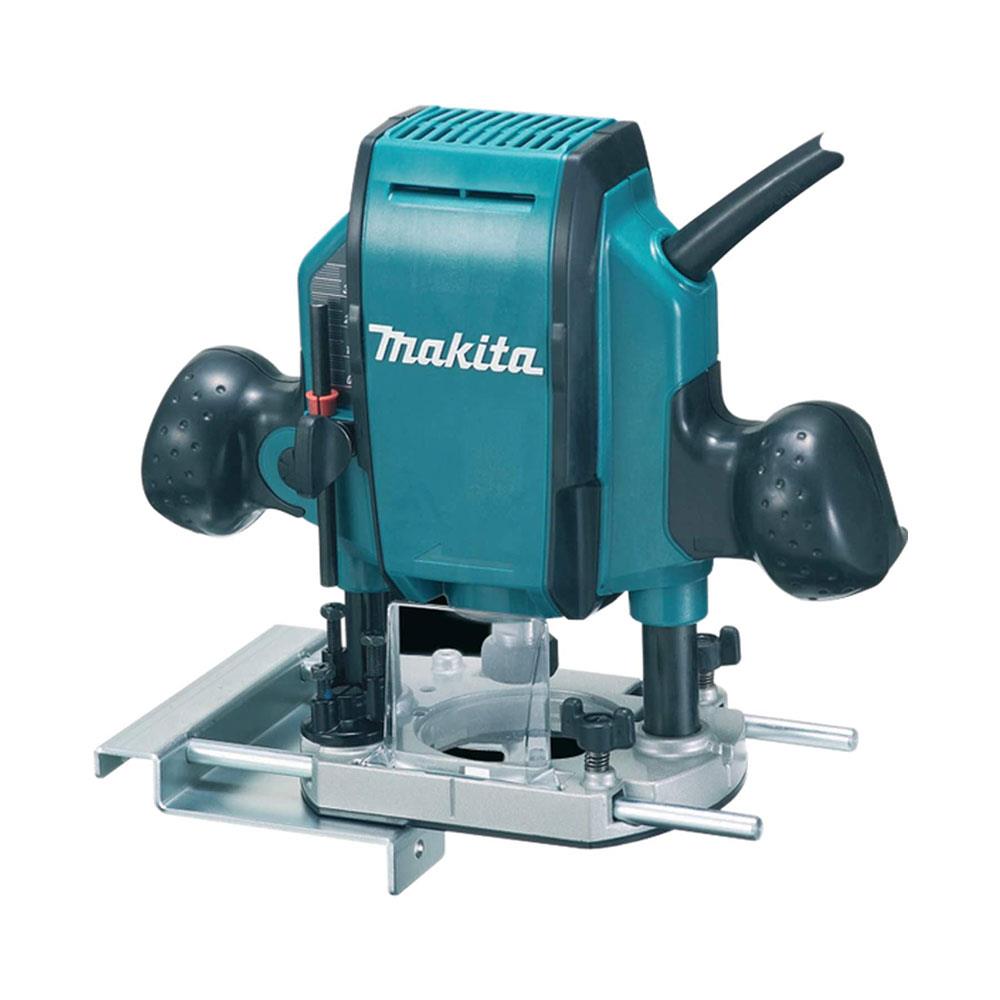 Makita 1/4 Inch or 3/8 Inch Plunge Router 900W 240V Supplied In A Carry Case Main image