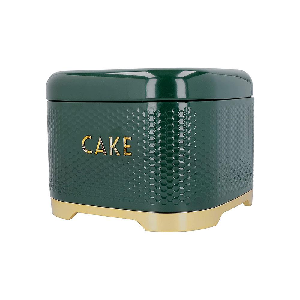 KitchenCraft Lovello Textured Cake Tin - Hunter Green/Gold