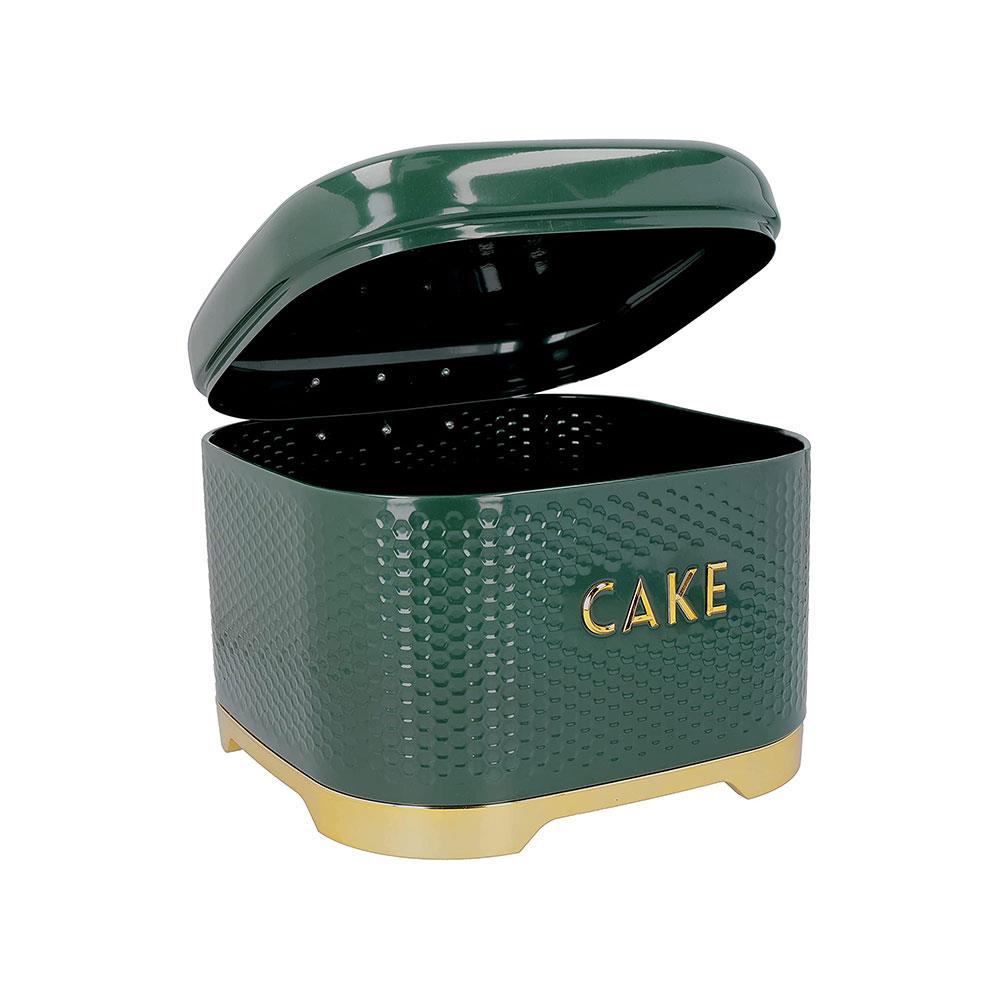 KitchenCraft Lovello Textured Cake Tin - Hunter Green/Gold