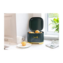 KitchenCraft Lovello Textured Cake Tin - Hunter Green/Gold