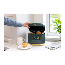 KitchenCraft Lovello Textured Cake Tin - Hunter Green/Gold