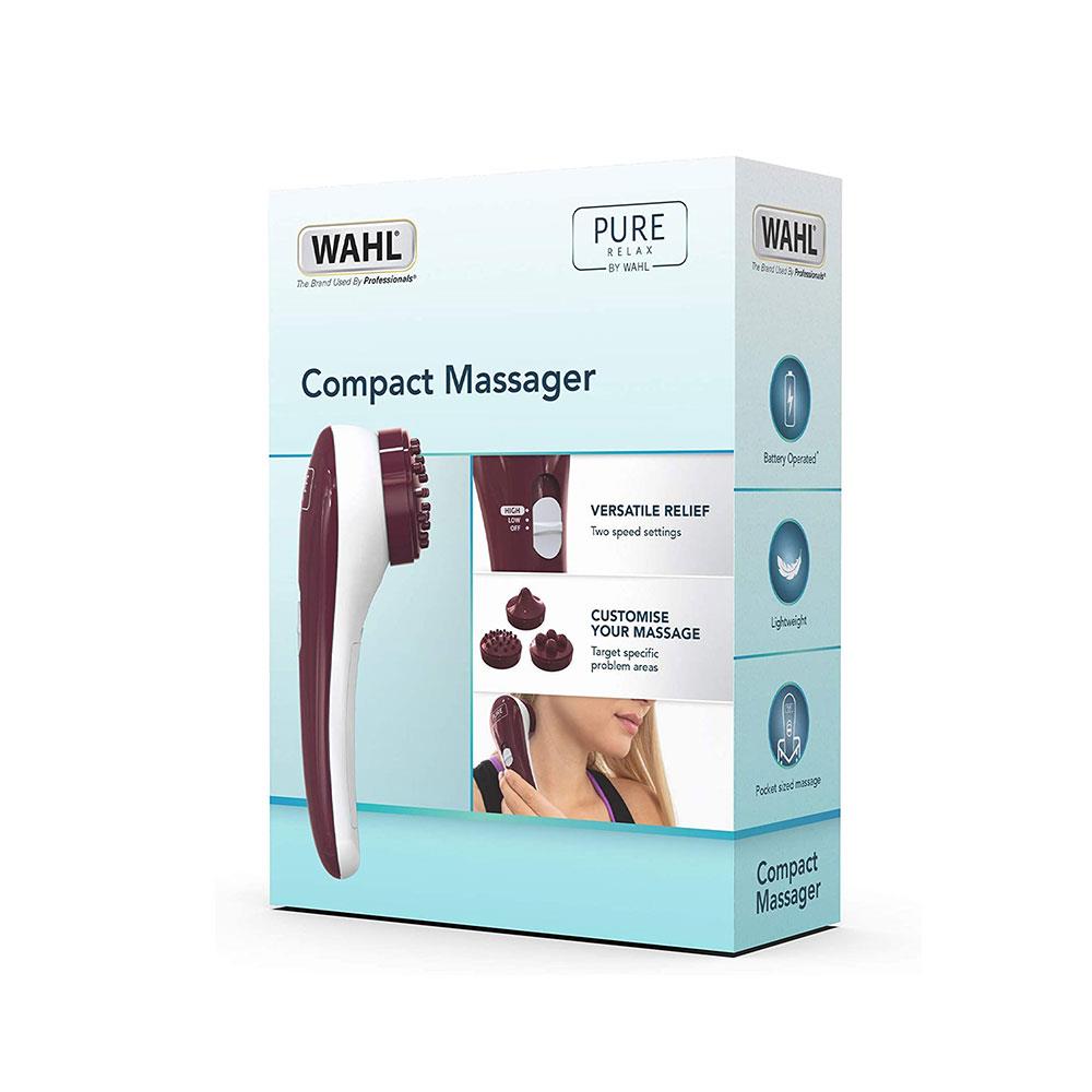 Wahl Pure Relax Compact Massager With 3 Attachments For Pin Point - Maroon/White Main image