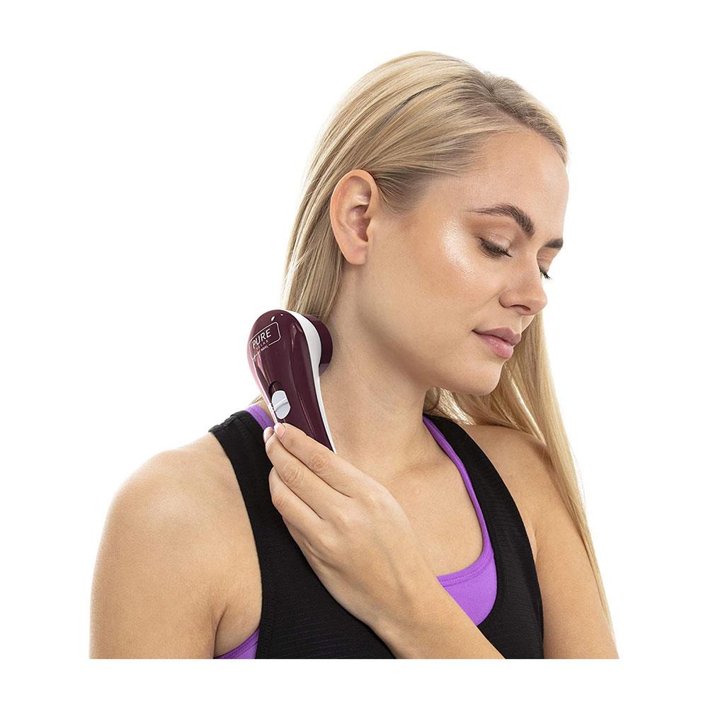 Wahl Pure Relax Compact Massager With 3 Attachments For Pin Point - Maroon/White