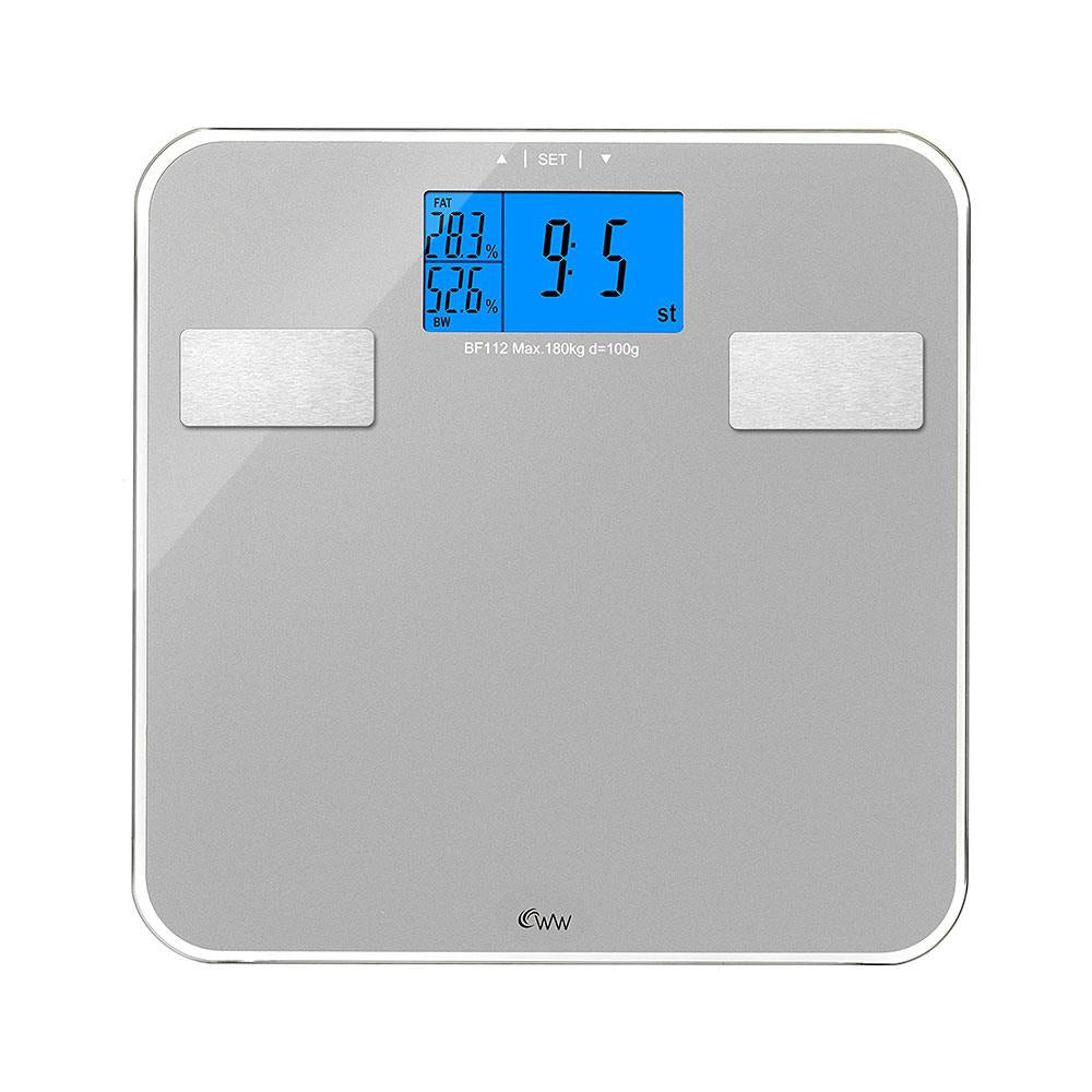 Weight Watchers Electronic Precision Analyser Digital Bathroom Scales Glass - Silver
