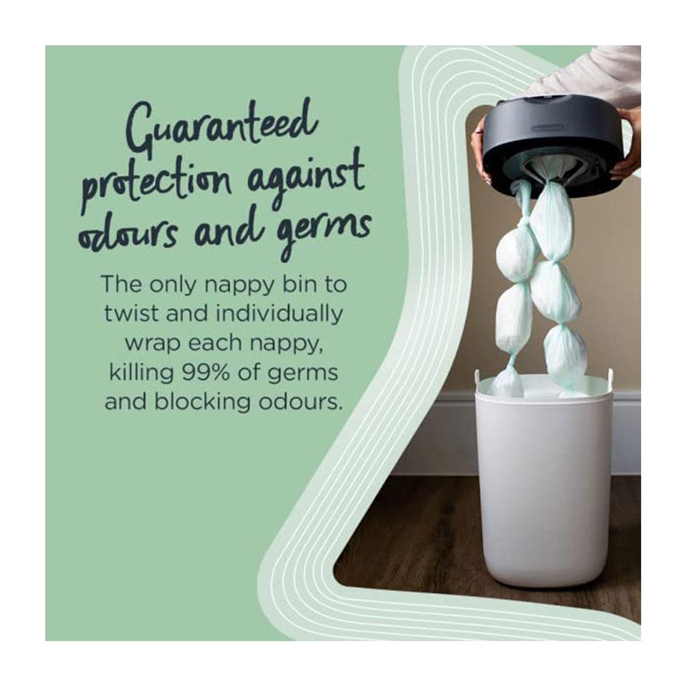 Tommee Tippee Twist & Click Sangenic Tec Nappy Disposal Bin Eco Refill Cassettes 3 Pack