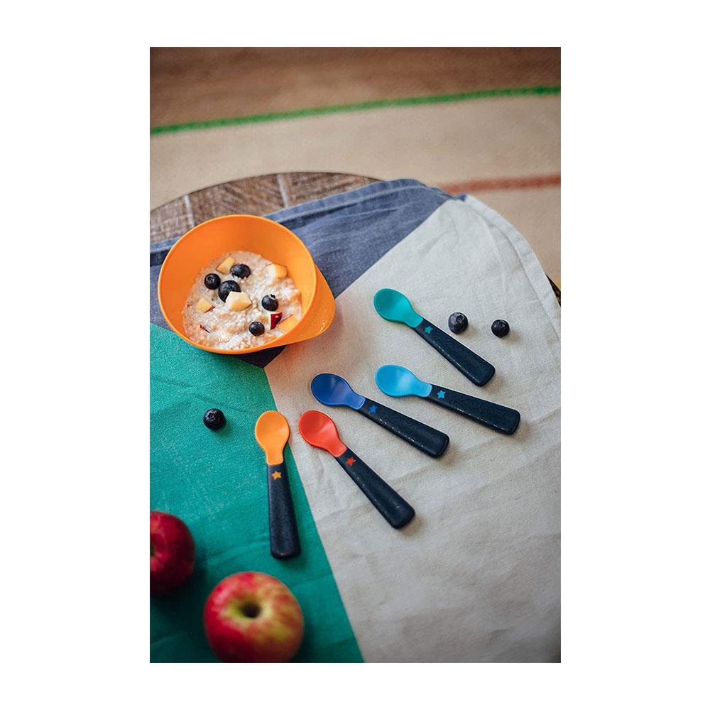 Tommee Tippee Easigrip Self-Feeding Weaning Spoons Chunky Handles 6M+ 5 Pack - Multicolour