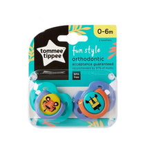 Tommee Tippee Closer To Nature Fun Style Soothers Symmetrical Orthodontic 0-6M 2 Pack - Assorted Colours